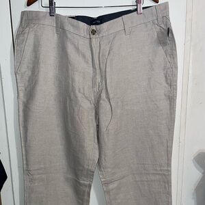 Nautica Classic Fit Linen Blend Men’s 40x32 Beige Wheat Flax